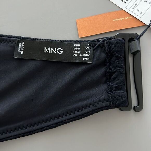 NWT Mango Bandeau Bikini Top Black Size S - Picture 4 of 9